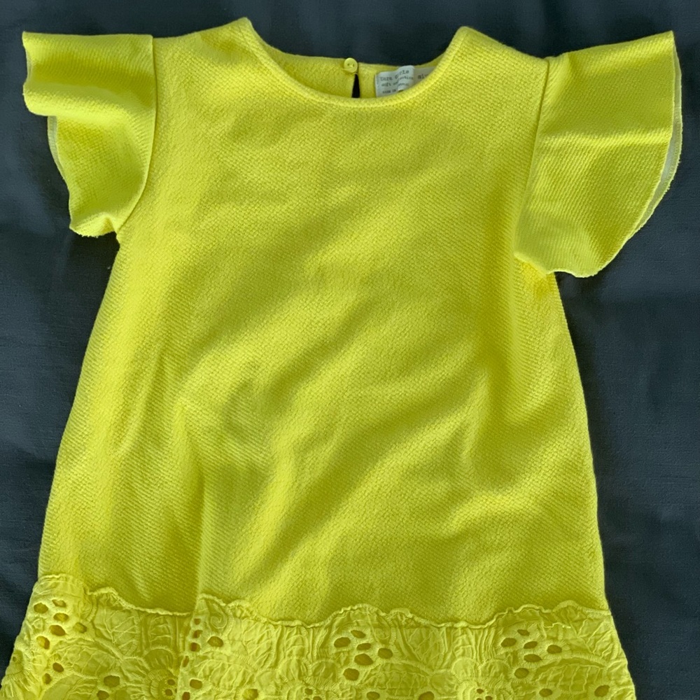 Zara Bright Yellow Cap Sleeve Dress Size 5
